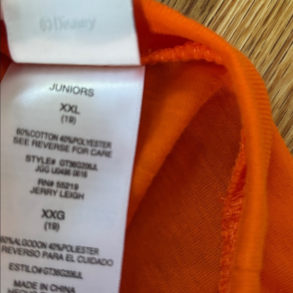 Disney Juniors Minnie Mouse Long Sleeve Tee Halloween Orange Black Sz XXL - Picture 3 of 3